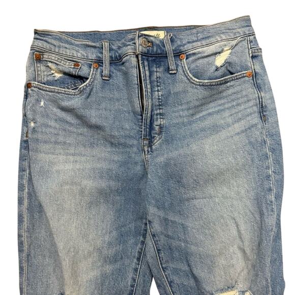 Madewell The Perfect Vintage Blue Jean Light Wash Ripped Knee Womens 28 Straight - Picture 2 of 7